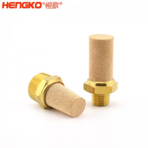 恒歌定制不銹鋼/銅粉氣動元件消音器_消音濾芯降噪耐高溫,應用于真空泵