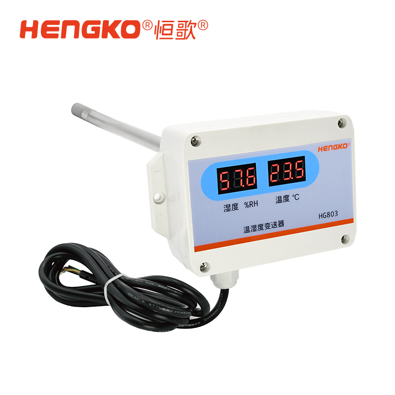 RS485 法蘭探頭 有顯-HG803-3W8P-12管道式溫濕度變送器 Featured Image